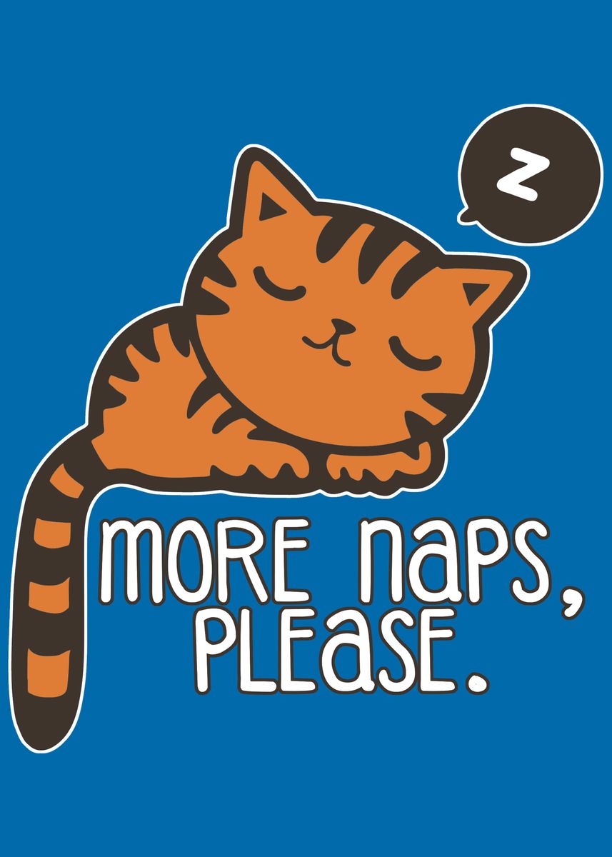 Merci Naps 'More naps please' Poster, picture, metal print, paint by Vahlia Design ...