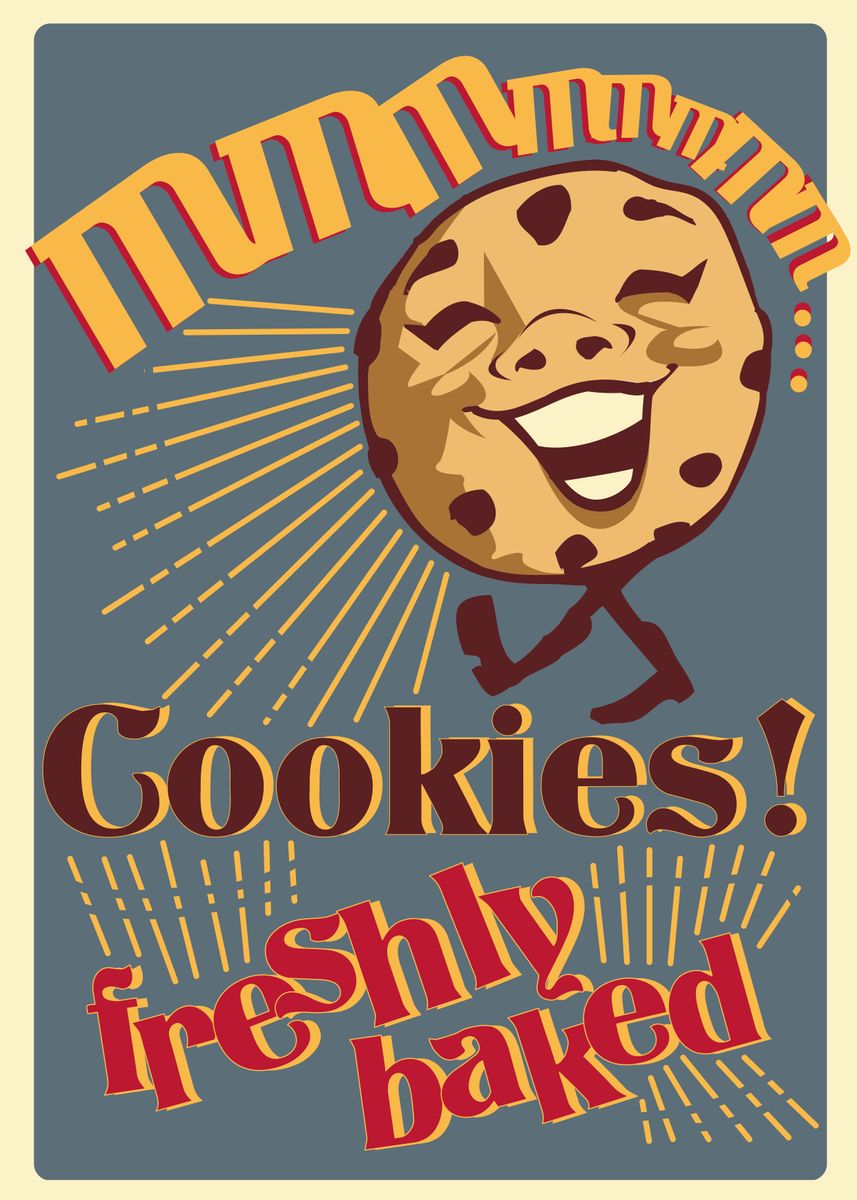 'Mmm cookies' Poster, picture, metal print, paint by Nicole Cerati ...