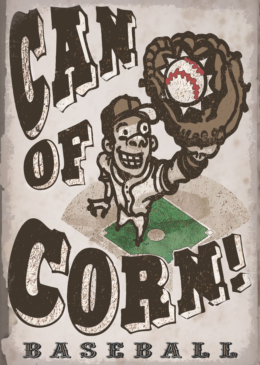 Vintage Retro Old School Baseball Poster