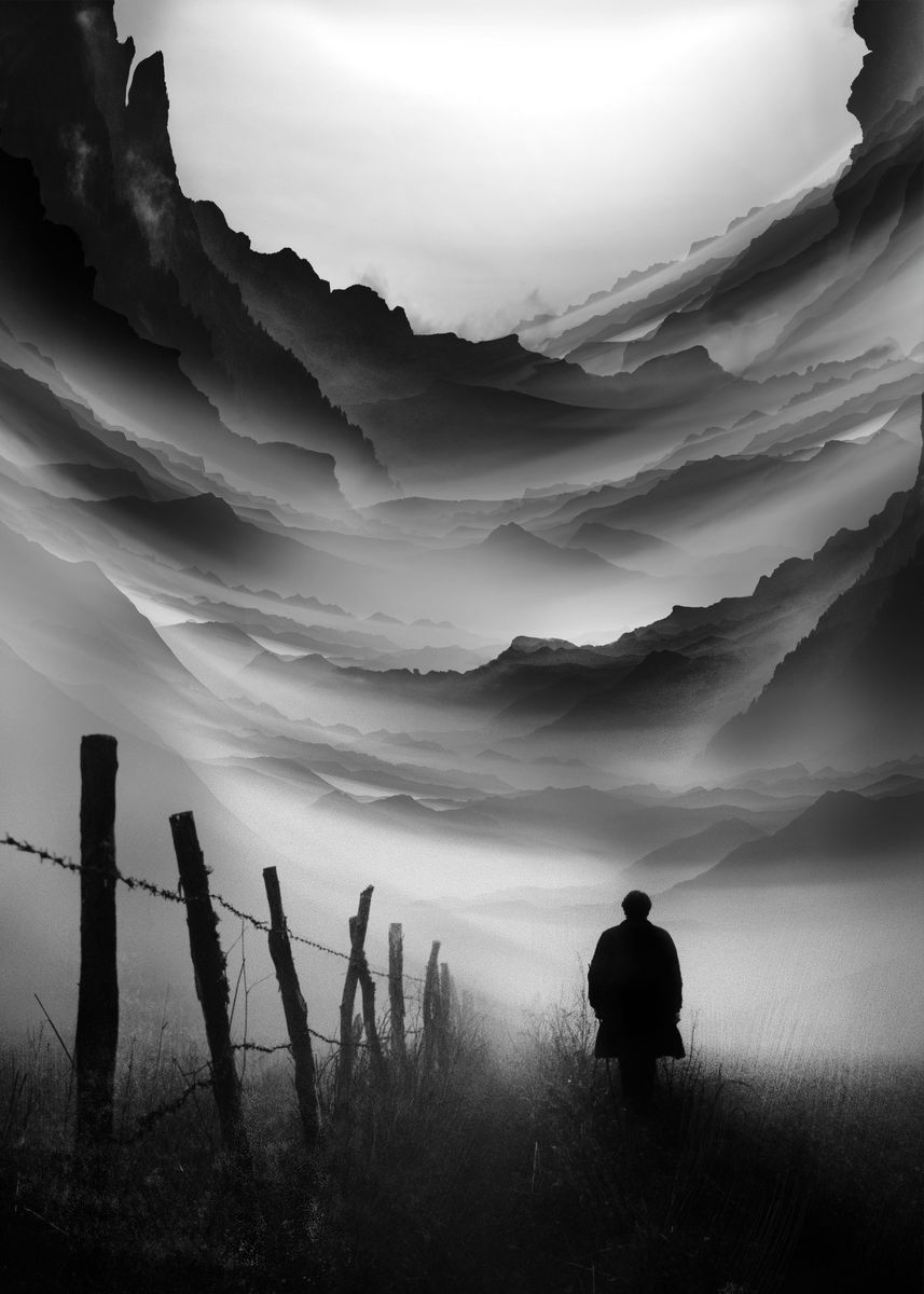 'Going Black and White' Poster, picture, metal print, paint by Stoian