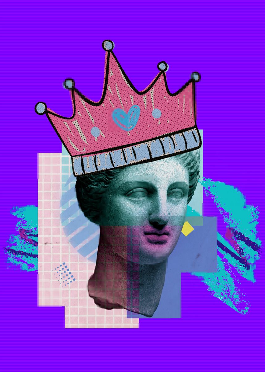 'The Crown Queen Vaporwave ' Poster by Kami Sami Displate