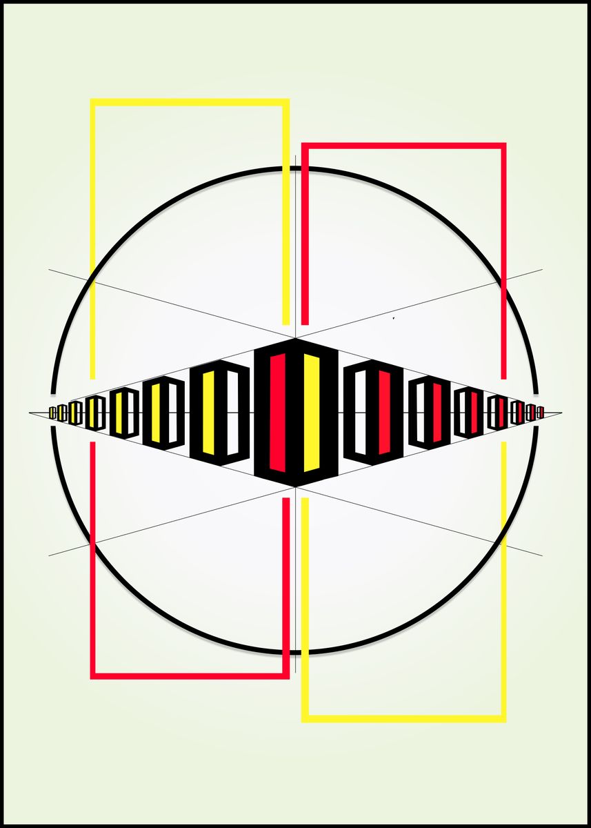 'Red yellow Rectangles ' Poster, picture, metal print, paint by Saif ...