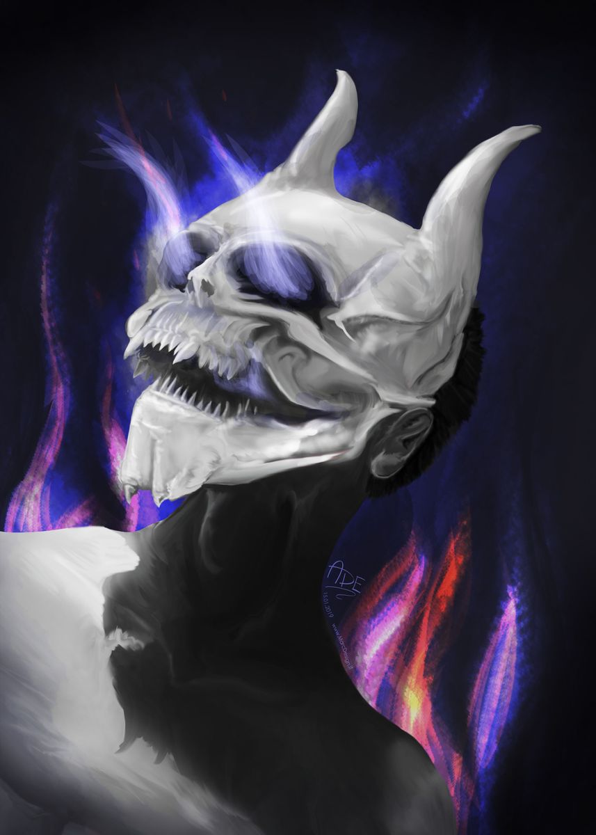 'Ibaraki Skull Mask' Poster by ADE Marc Alexander | Displate