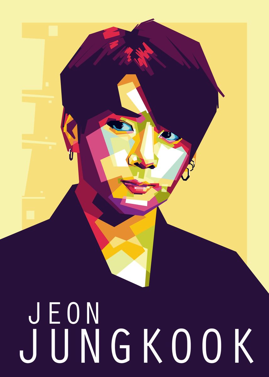 'Jeon Jungkook in wpap' Poster, picture, metal print, paint by Dimas ...