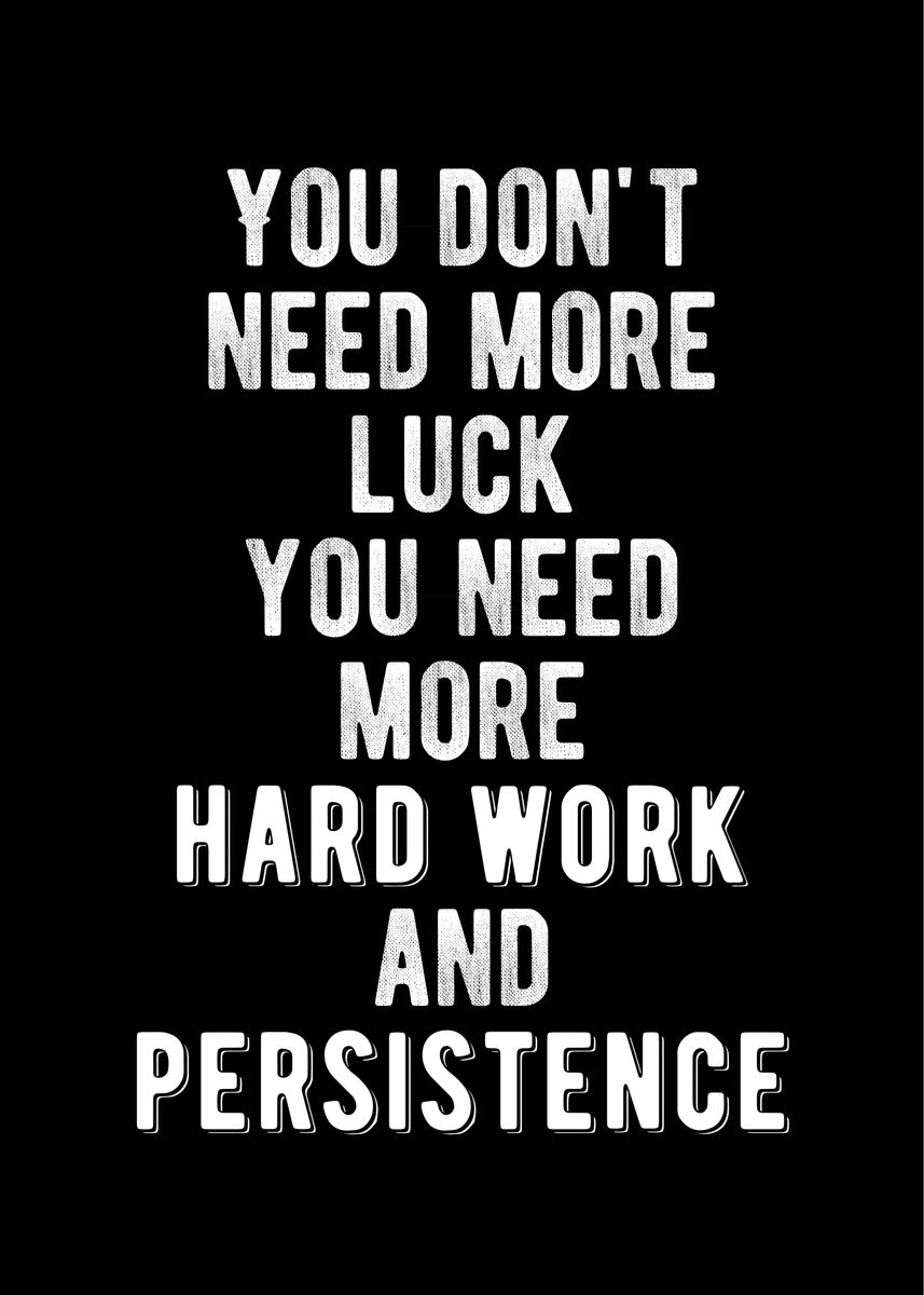 'Hard Work Quote' Poster, picture, metal print, paint by Motivational ...