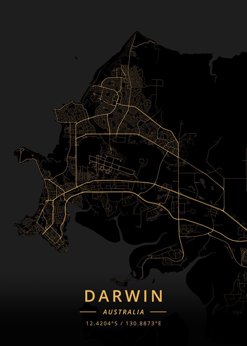 'Darwin Australia' Poster by Designer Map Art | Displate