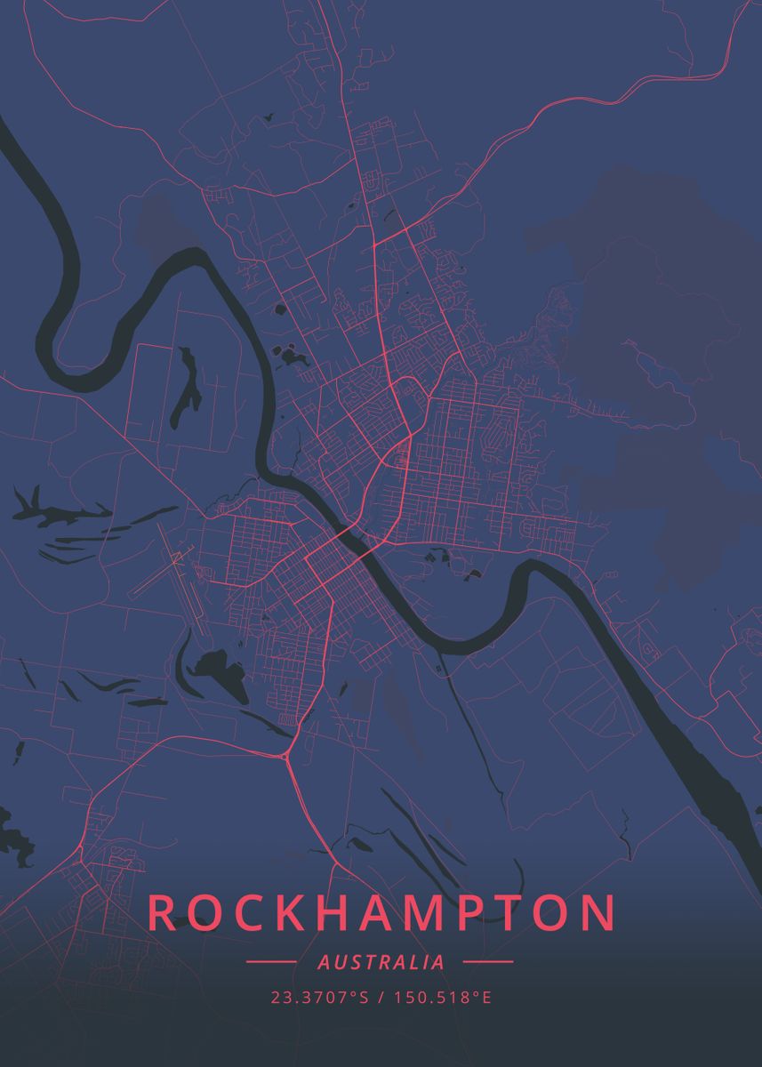 'Rockhampton Australia' Poster, picture, metal print, paint by Designer