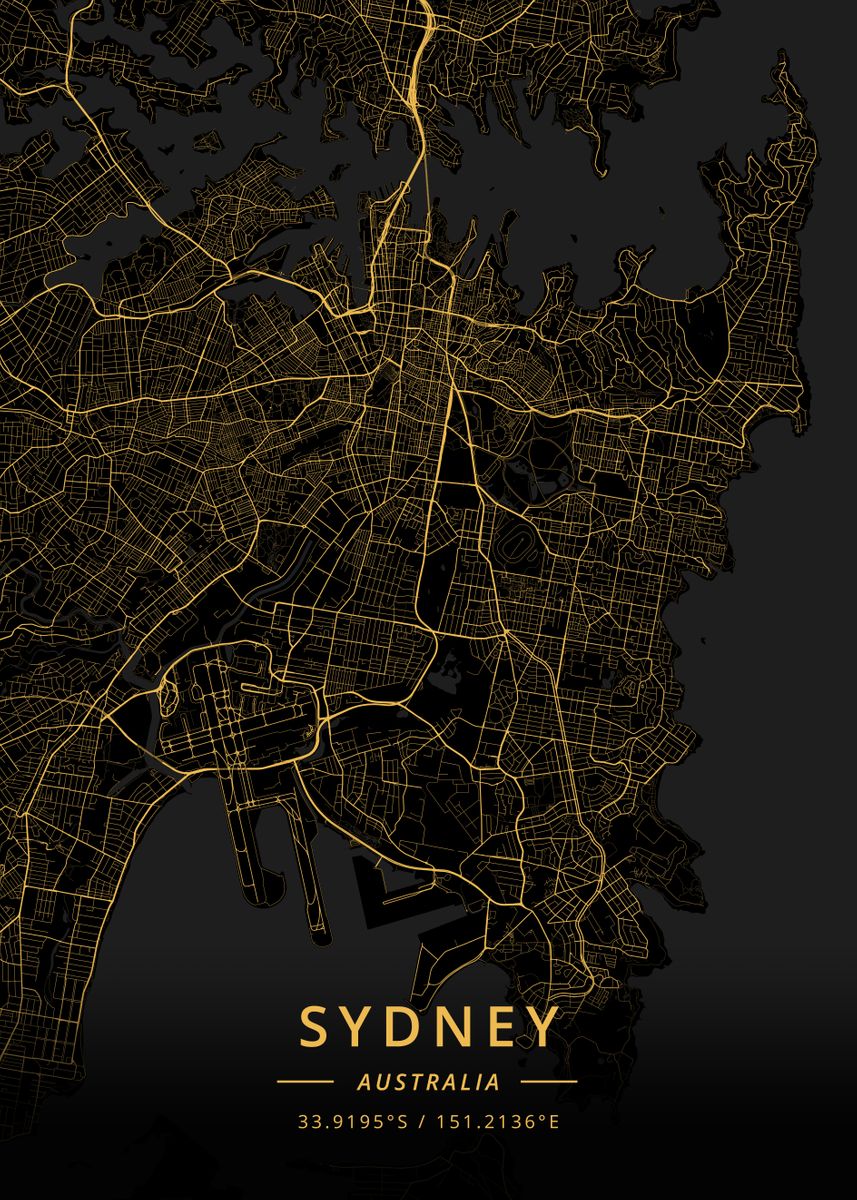 'Sydney Australia' Poster by Designer Map Art | Displate