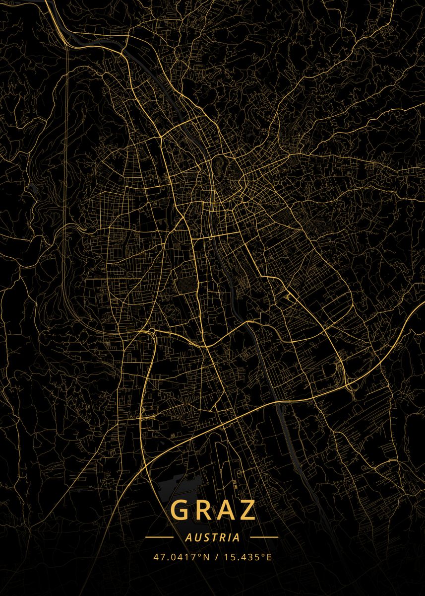 'Graz Austria' Poster by Designer Map Art | Displate