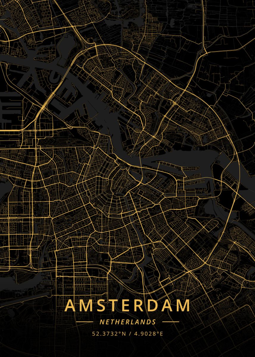 'Amsterdam Netherlands' Poster by Designer Map Art | Displate