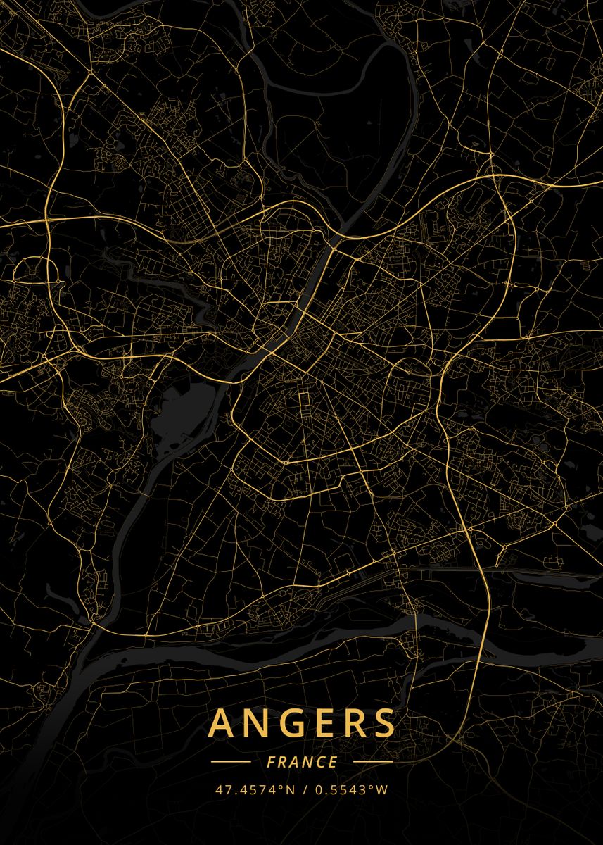 'Angers France' Poster by Designer Map Art | Displate