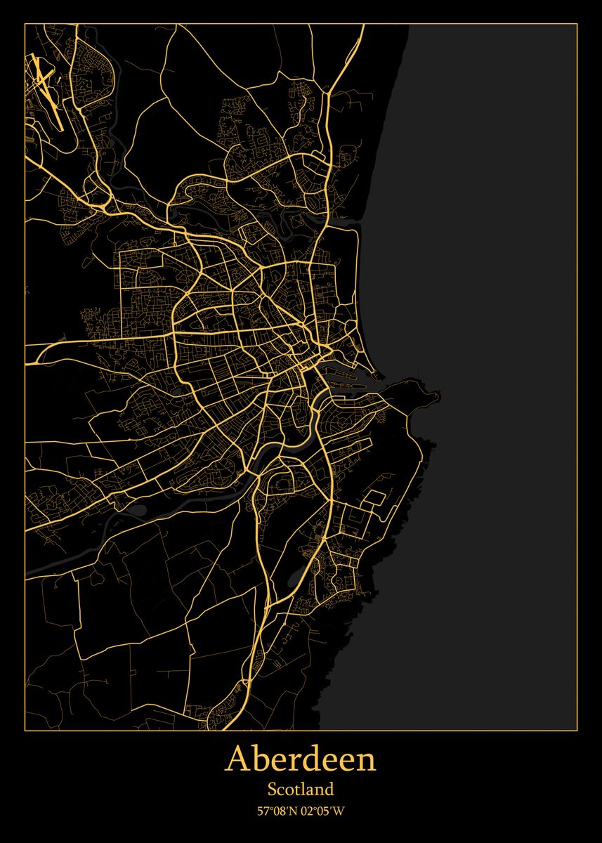 'Aberdeen Scotland' Poster, picture, metal print, paint by Iwoko Displate