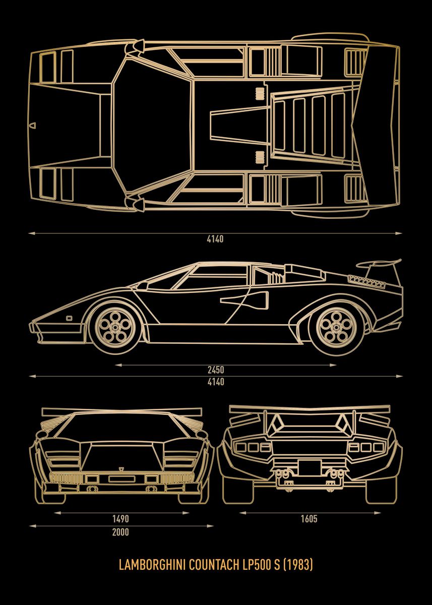 Lamborghini Countach LP500' Poster by rocket man | Displate