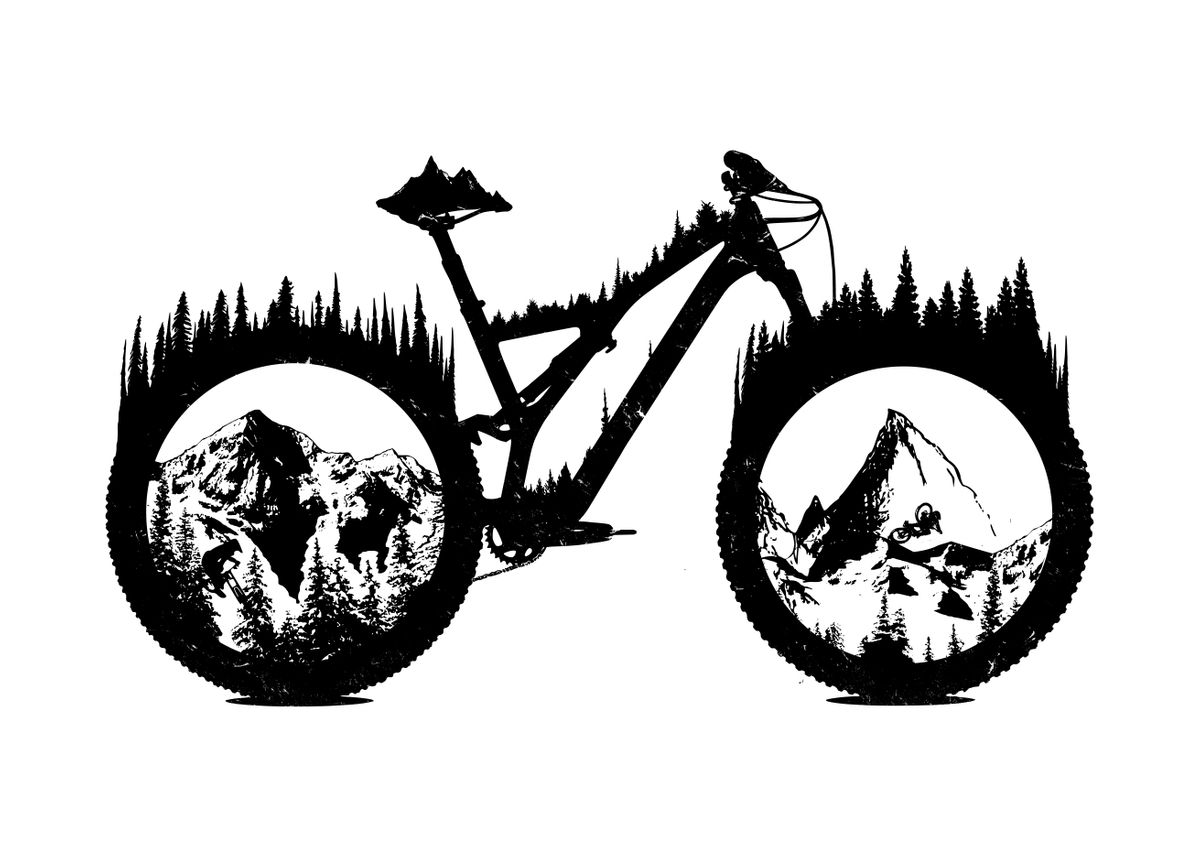 'Mountains Bike' Poster by Ilya Danilov | Displate