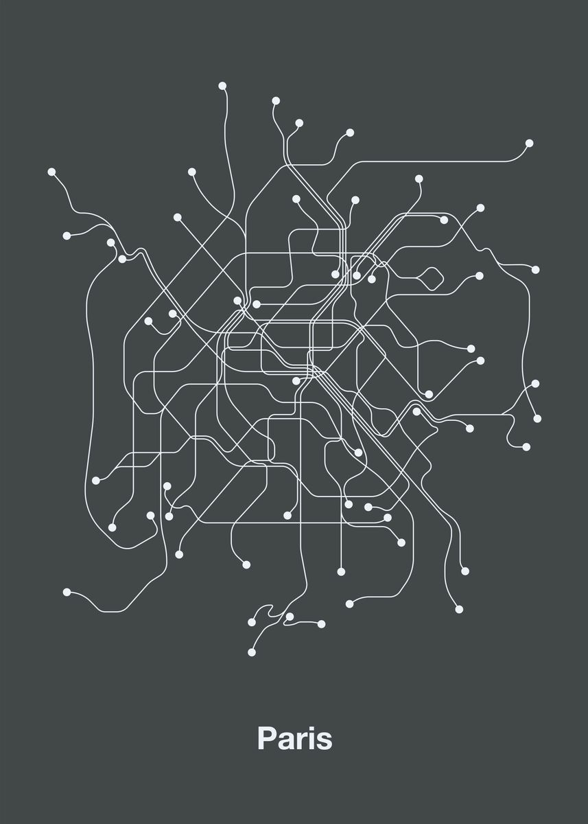 'PARIS METRO MAP' Poster by marco negrao | Displate