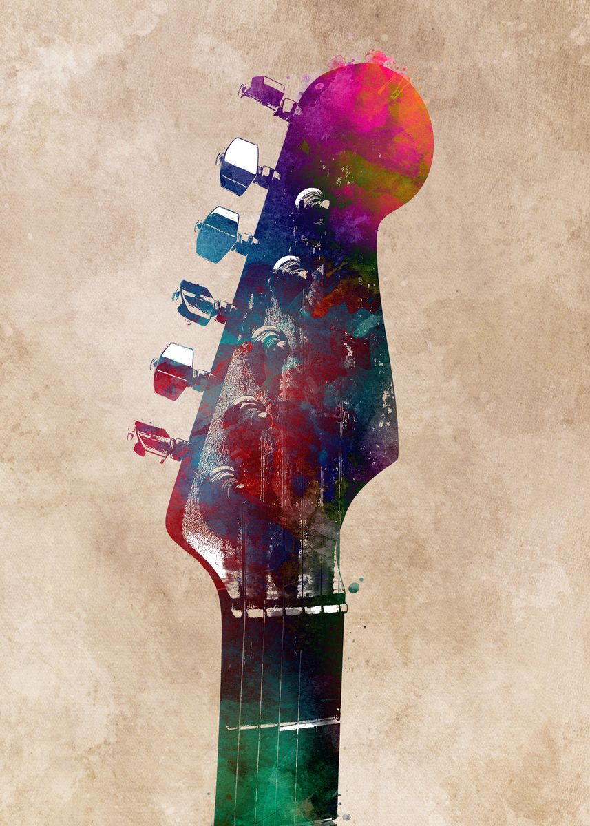 'Guitar art 4' Poster by JBJart Justyna Jaszke | Displate