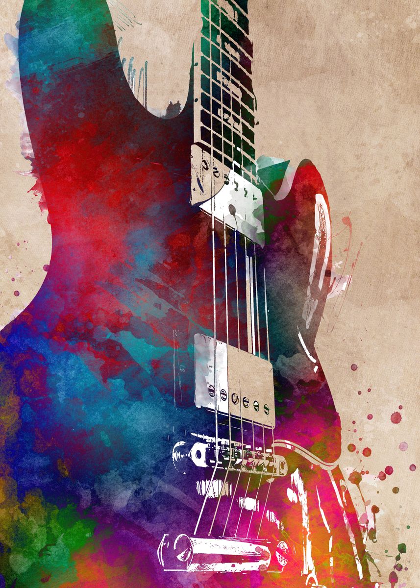 'Guitar art 21' Poster by JBJart Justyna Jaszke | Displate