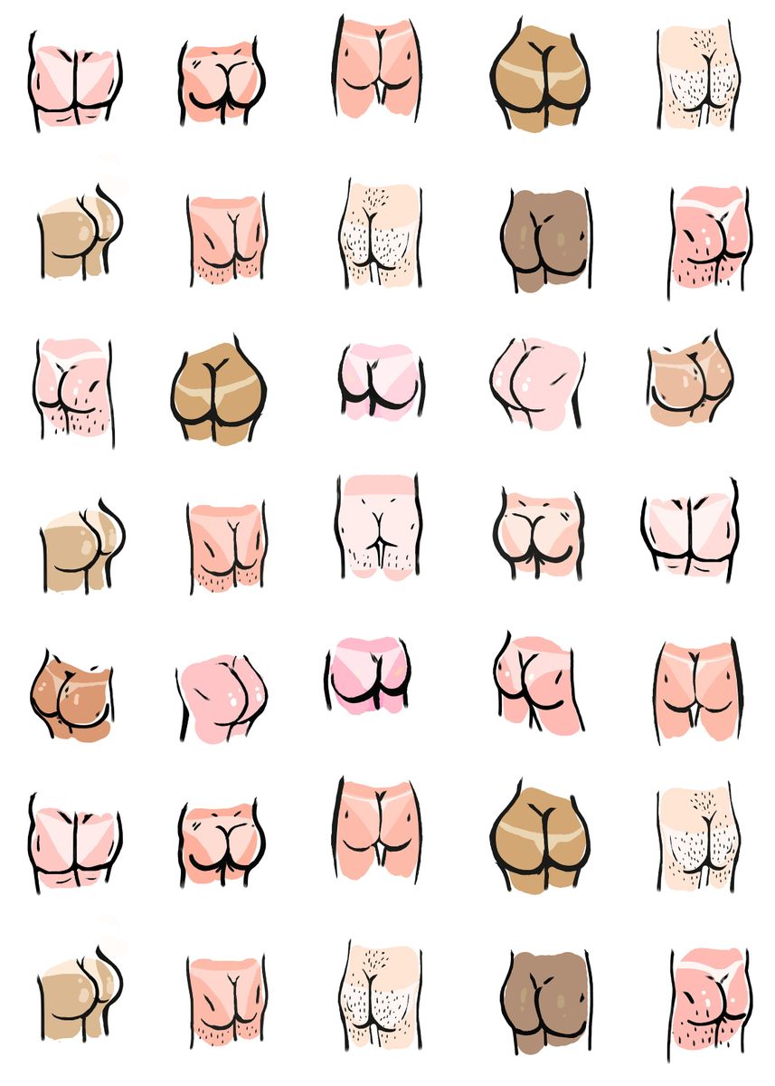Funny Butts - Types of Bums - Butts Shapes and Sizes | Poster