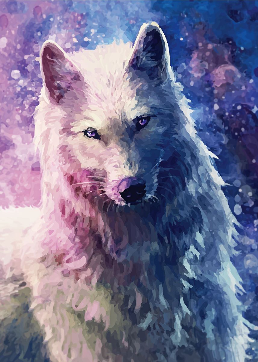 White Wolf Art Metal Poster Print Mk Studio Displate