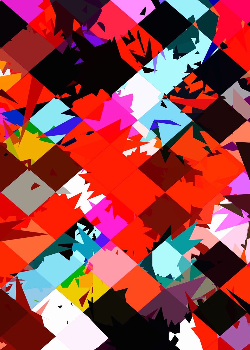 'splash geometric pattern' Poster by timmy LA | Displate