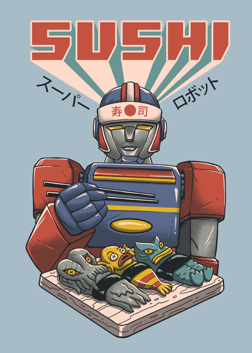 Super Sushi Robot' Poster by vp trinidad | Displate Super Sushi Robot' Poster by vp trinidad | Displate