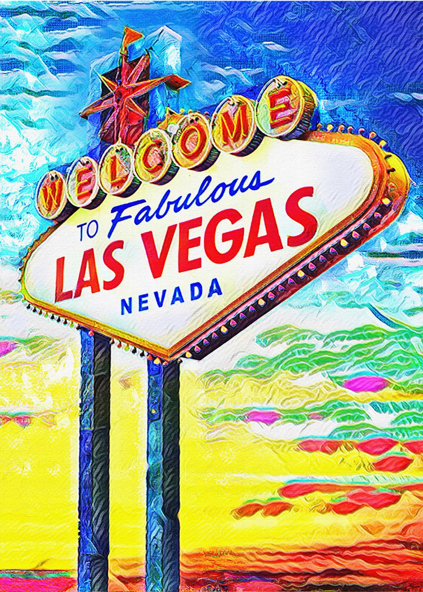 'Welcome to Las Vegas Sign' Poster, picture, metal print, paint by Ryan ...