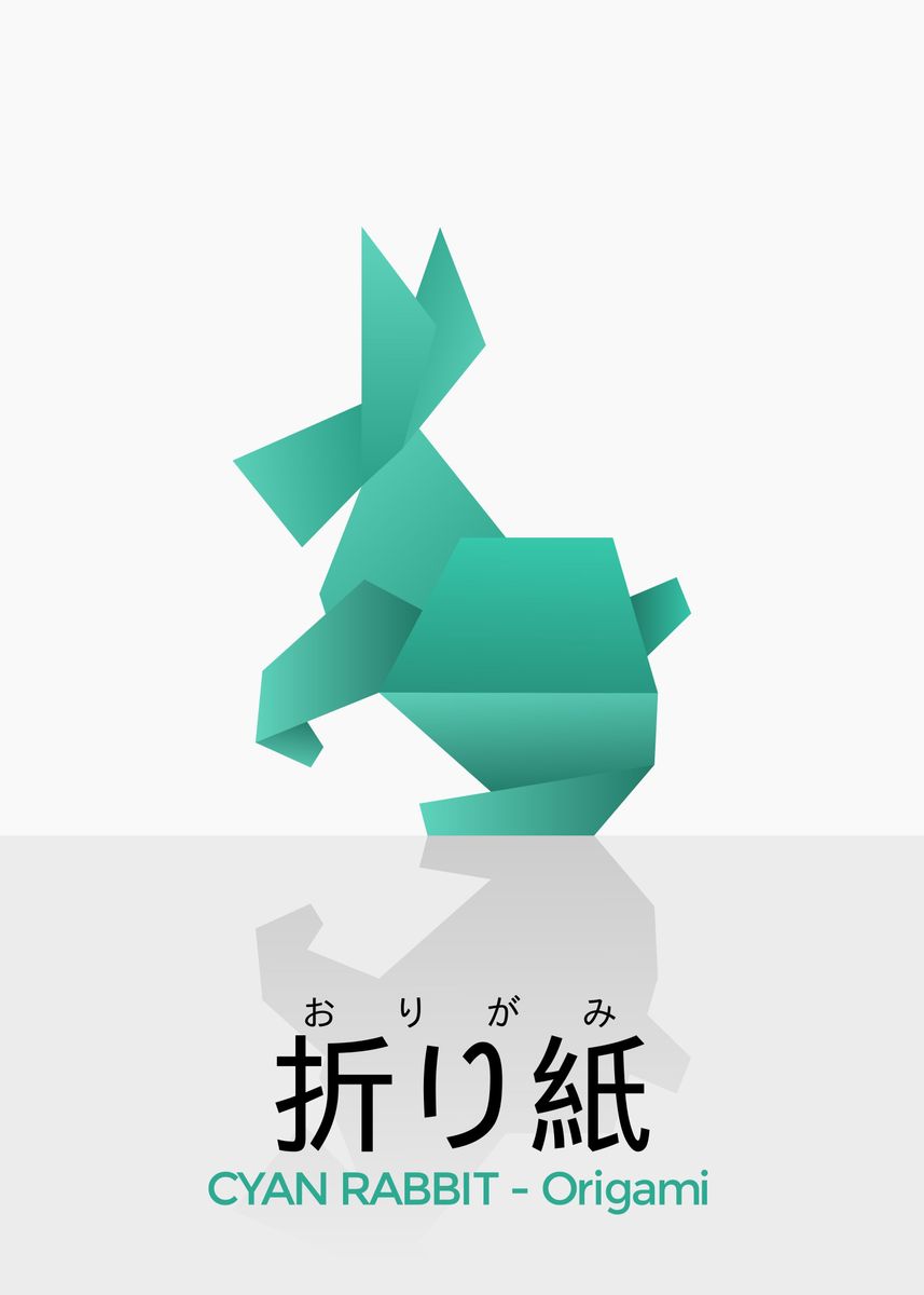 'Lucky Rabbit Origami' Poster, picture, metal print, paint by Robby ...