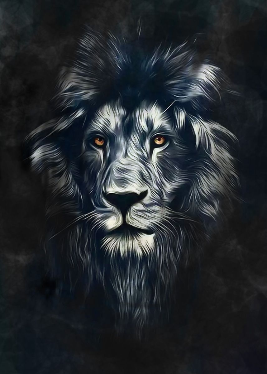 Dark lion face' Poster by Khaerul Anam | Displate