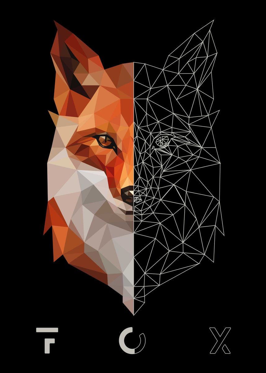 'polygonal foxy abstract' Poster by wahyu rizaldy | Displate