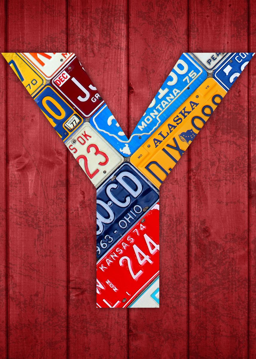 'License Plate Letter Y' Poster, picture, metal print, paint by Design ...