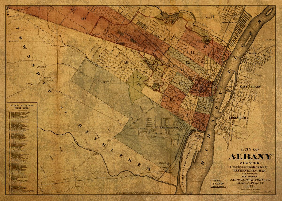 Albany New York Map 1877 Poster By Design Turnpike Displate   22ba62ea66f6292658f09960b102a953 71b5e59b4505339b10c3c450b892403b 