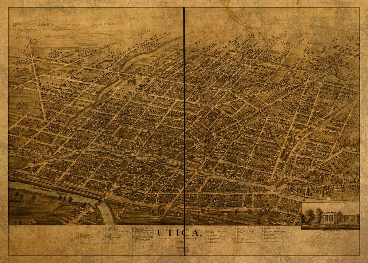 'Utica New York Map 1873' Poster by Design Turnpike | Displate