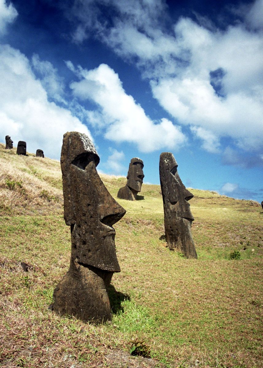 Moai Art Print Easter Island Head Wall Art Travel Poster 