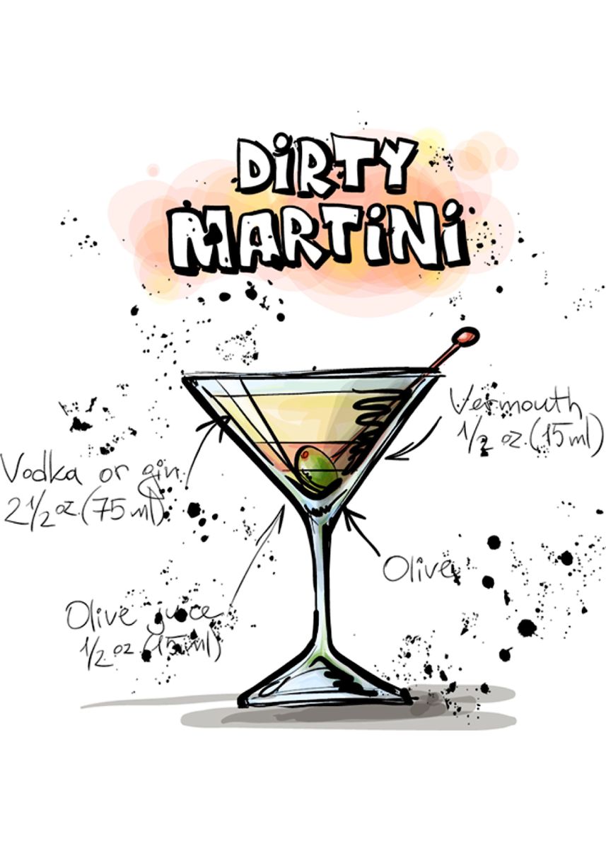 Dirty Martini cocktail recipe. 