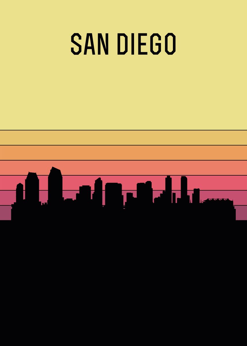 'San Diego Skyline' Poster by Sven Horn | Displate