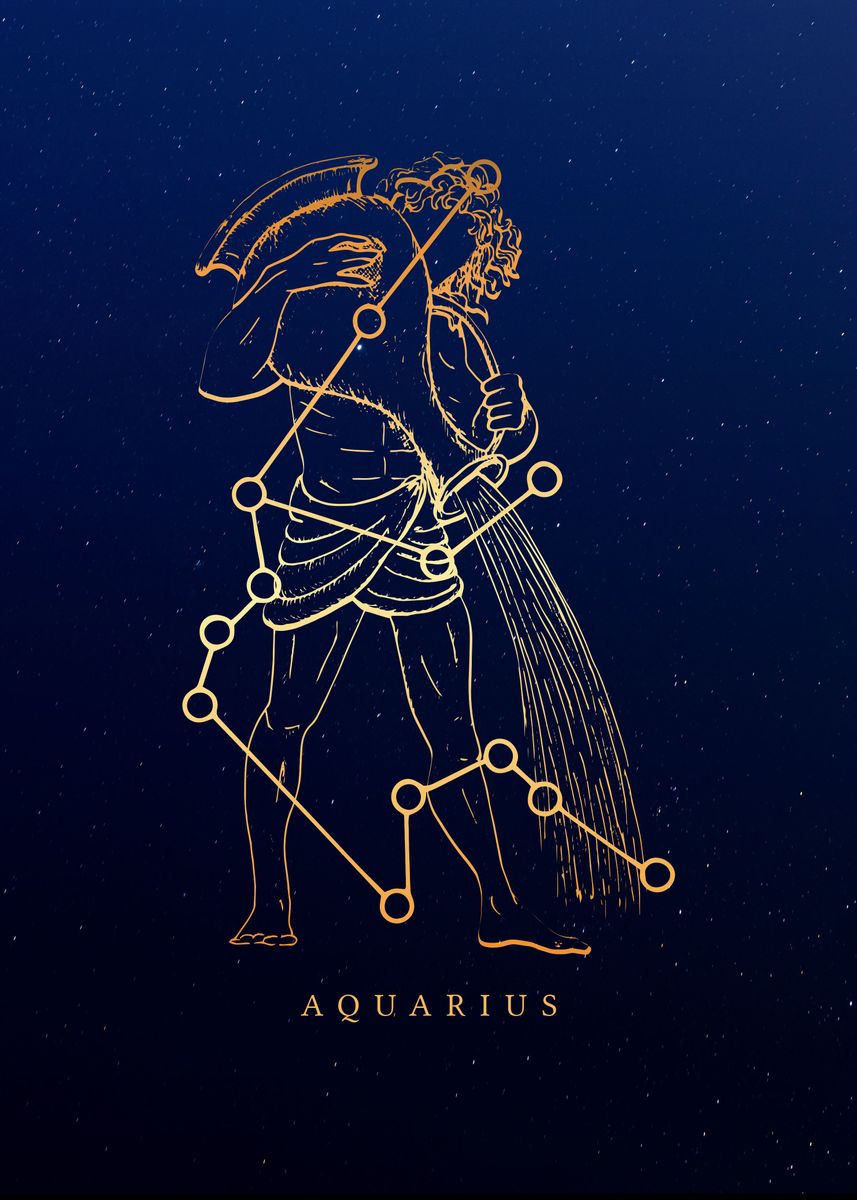 'Zodiac Aquarius' Poster, picture, metal print, paint by JTE Creatives ...