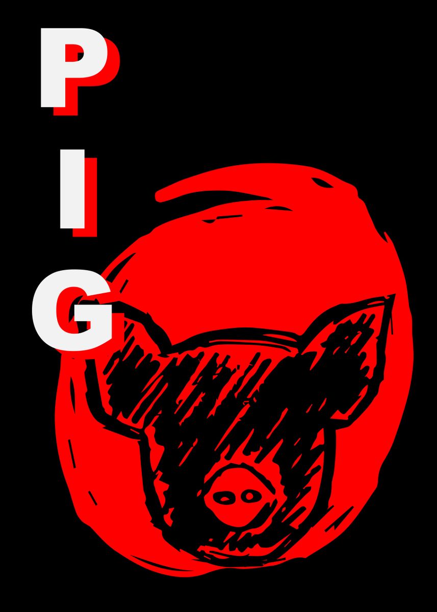 'Pig Animal Japan 8' Poster by Maricris M Displate