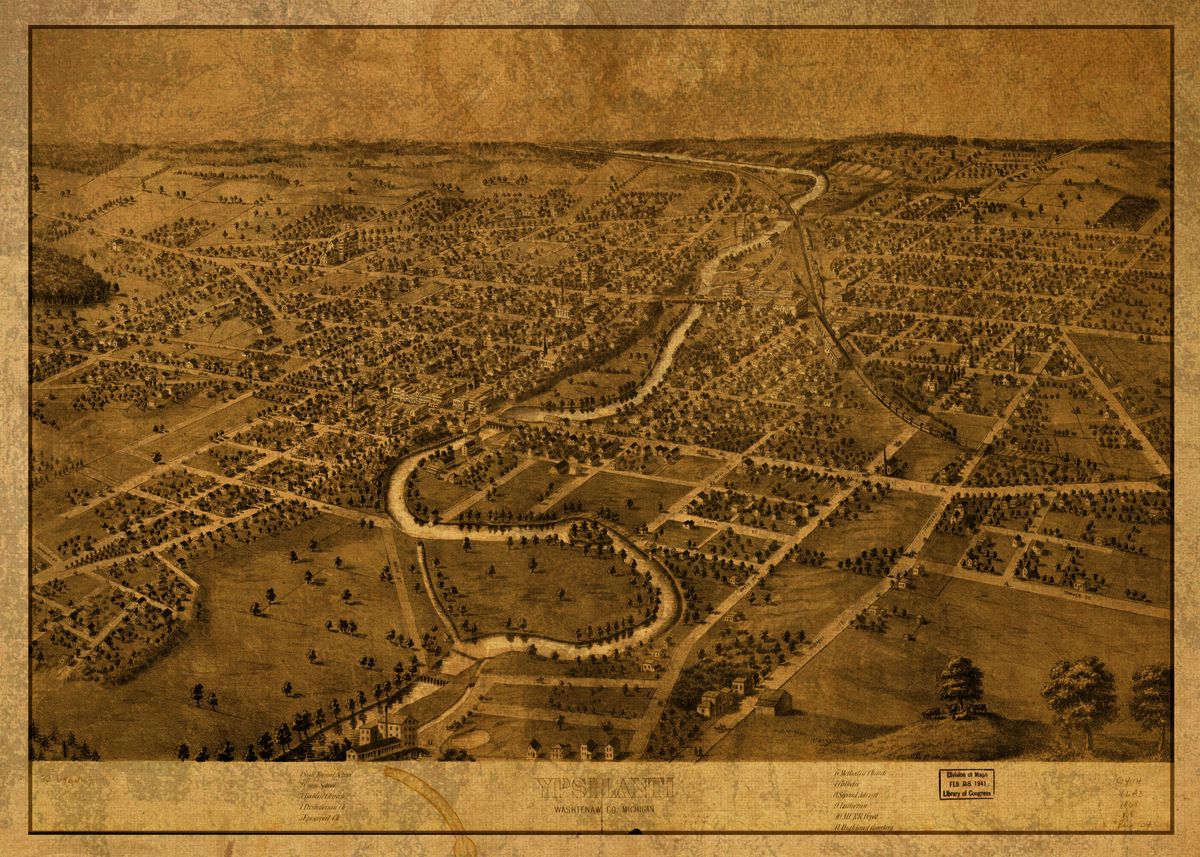'Ypsilanti Michigan Map' Poster by Design Turnpike Displate