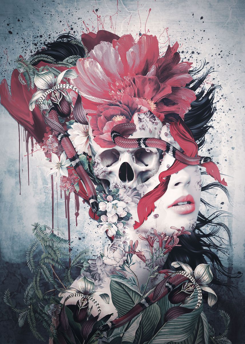'Skull Face' Poster by RIZA PEKER | Displate
