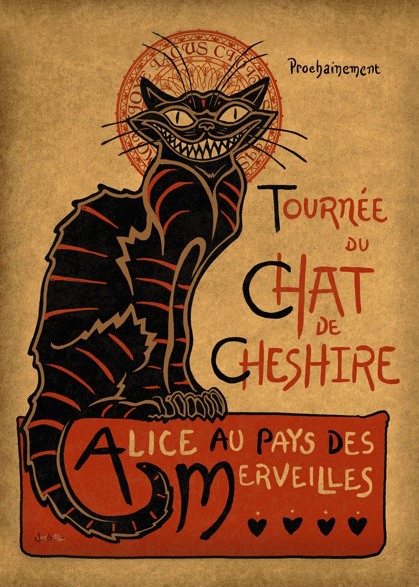 Chat De Cheshire Metal Poster Joey Gates Displate