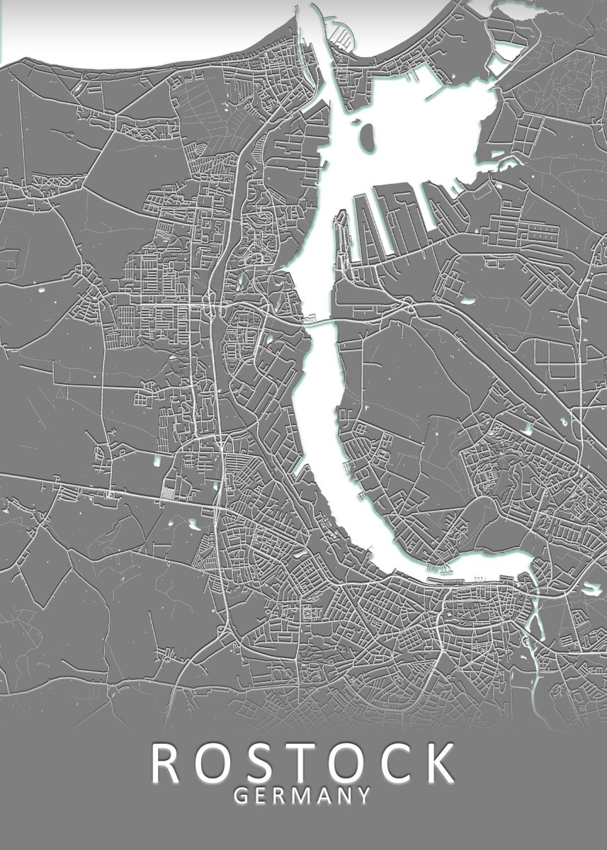 'Rostock Germany City Map' Poster by City Map Art Prints Displate