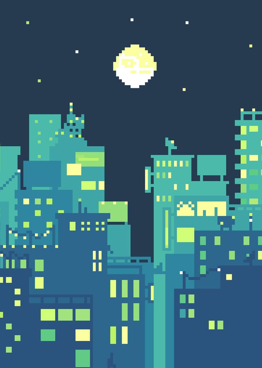 'Night Pixel' Poster by TravelingMerchants PH | Displate