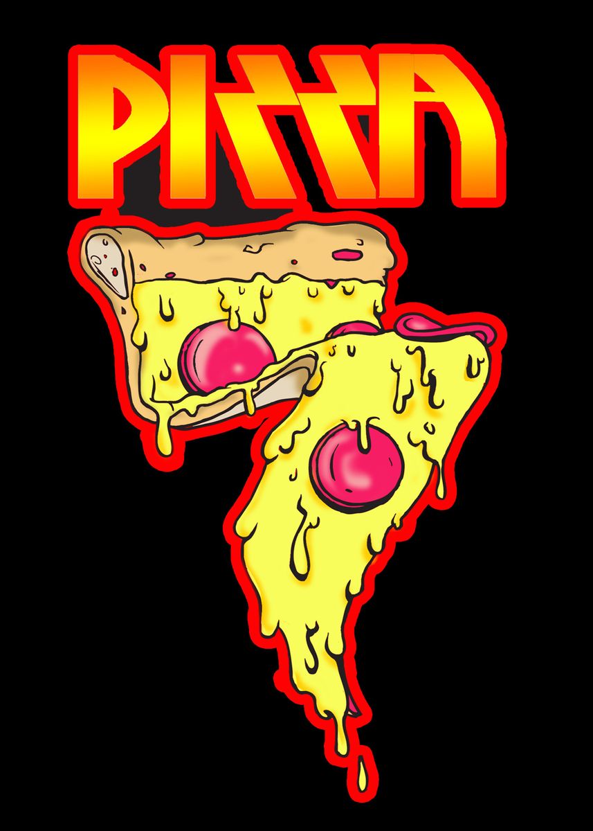 'pizza rocks' Poster, picture, metal print, paint by dan fiorello ...