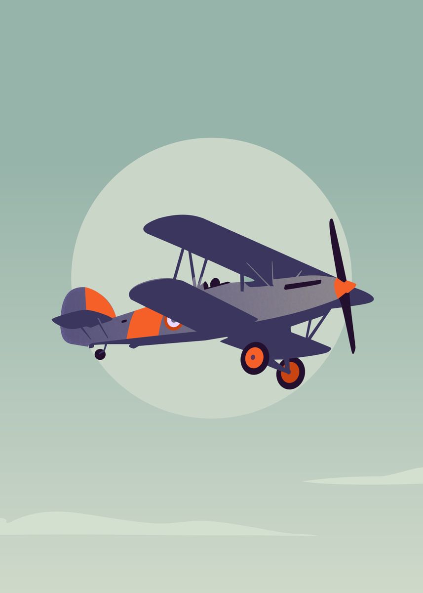 'Minimalism Vintage Plane' Poster by zakaria azis | Displate