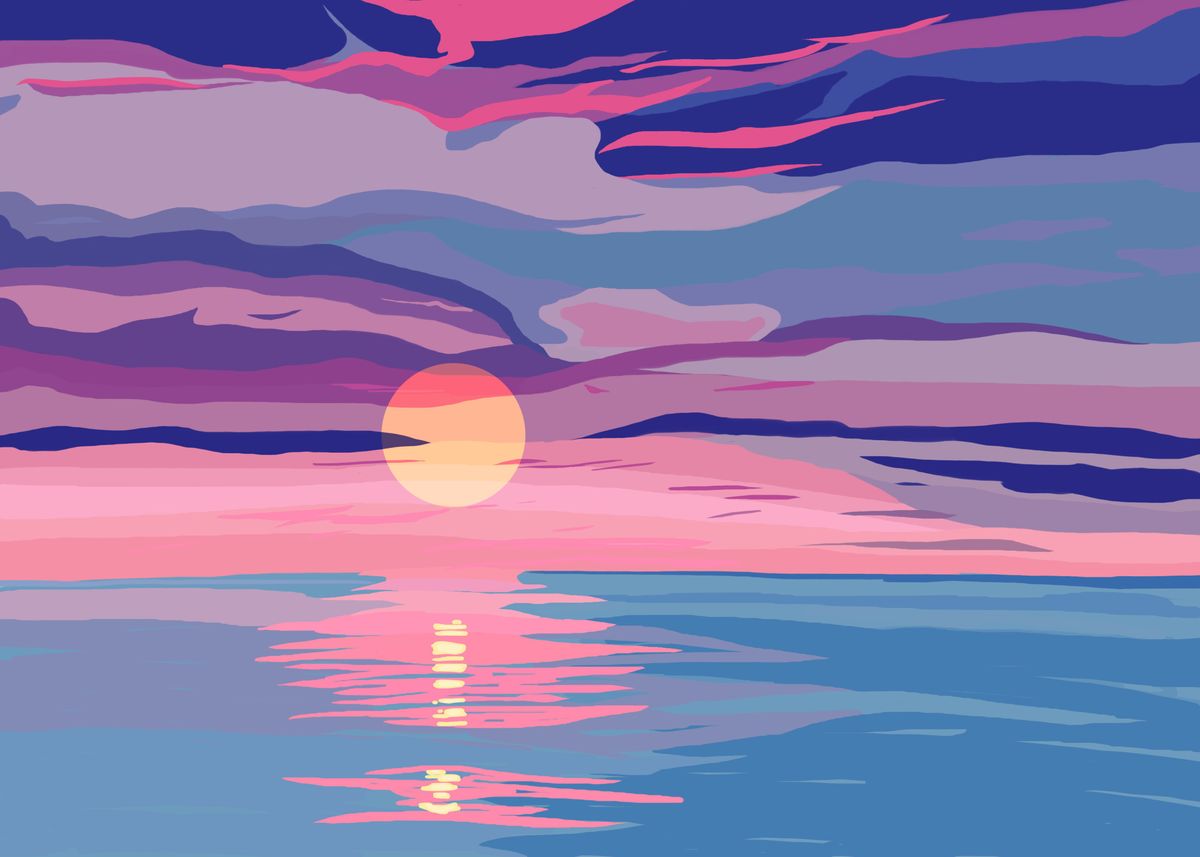 'SUNSET' Poster by Alejandro Ruano | Displate