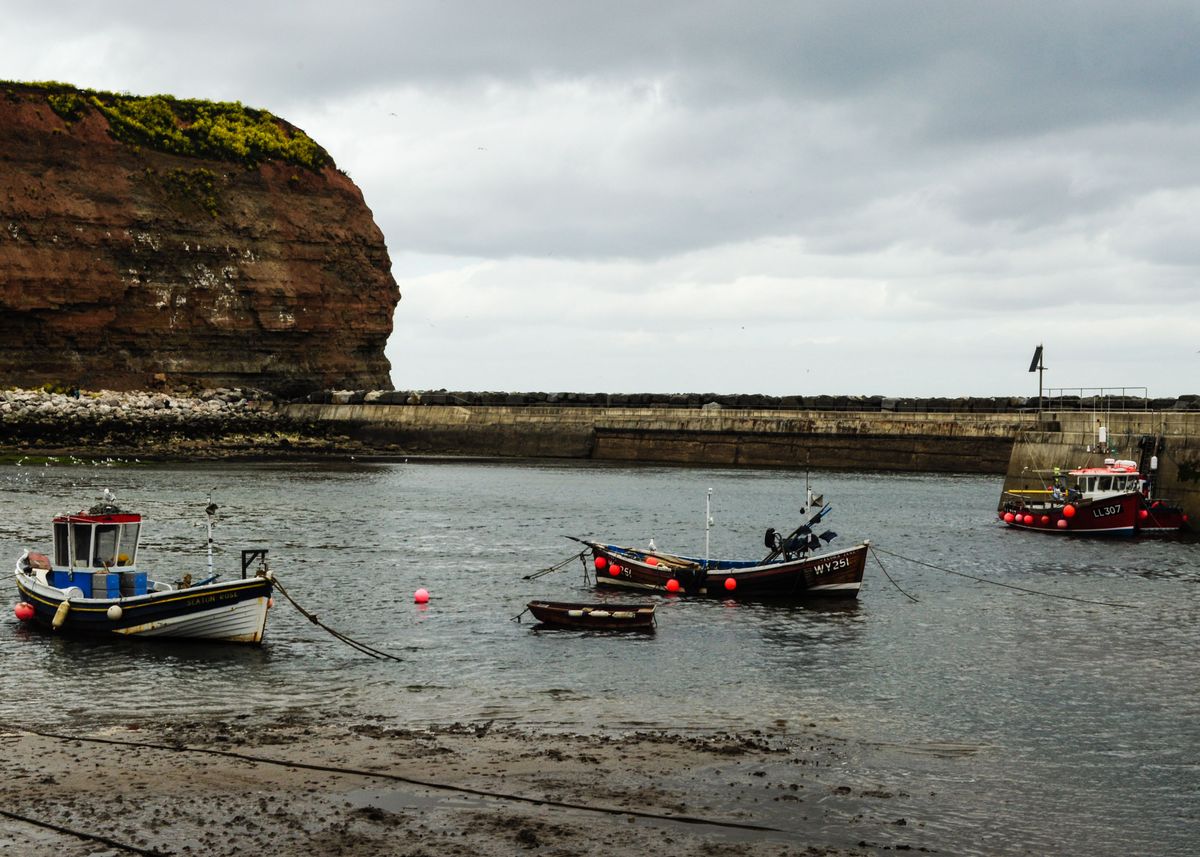 'Moored Boats in Staithes' Poster by Eliza Donovan | Displate