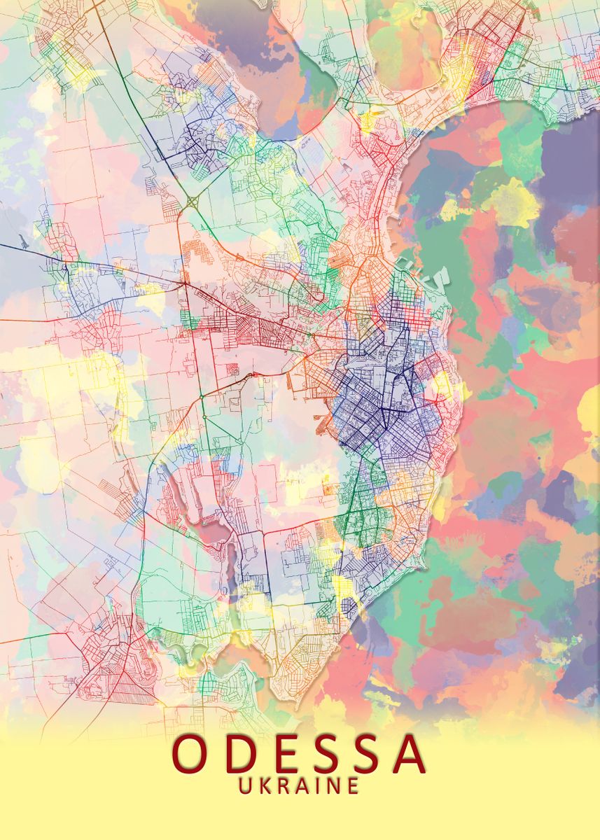 Odessa Ukraine City Map Poster By City Map Art Prints Displate