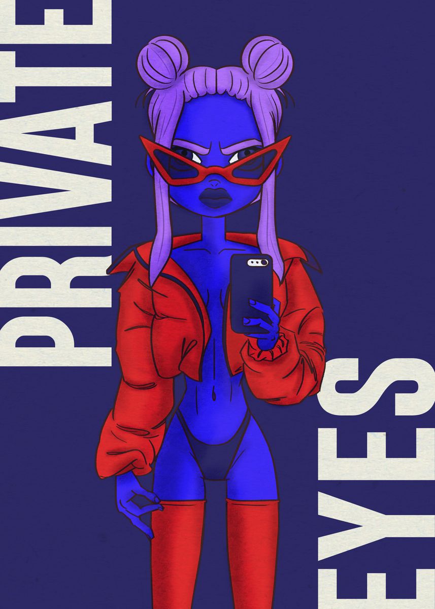 'Private Eyes' Poster, picture, metal print, paint by Vanessa Landin Displate