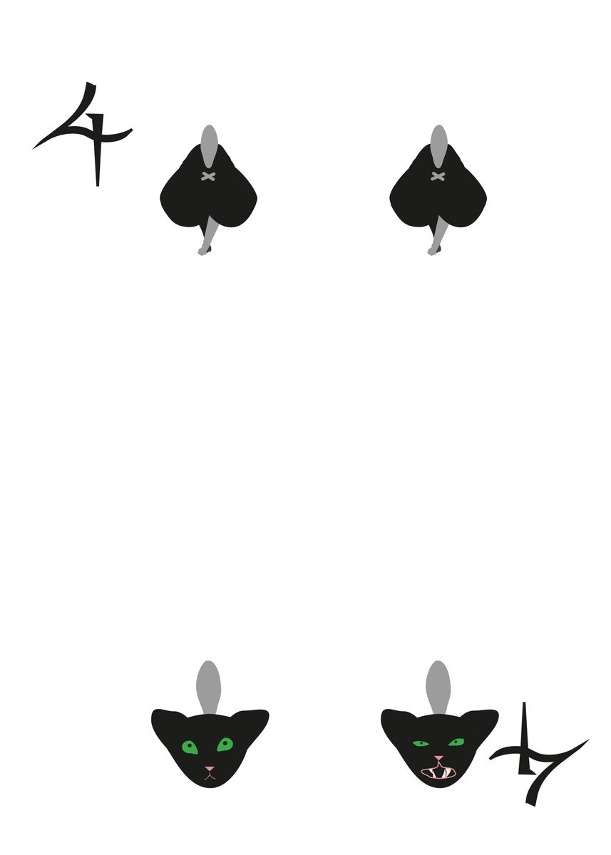 'Spades Suit Four of cats' Poster by Jayson Blockley Displate