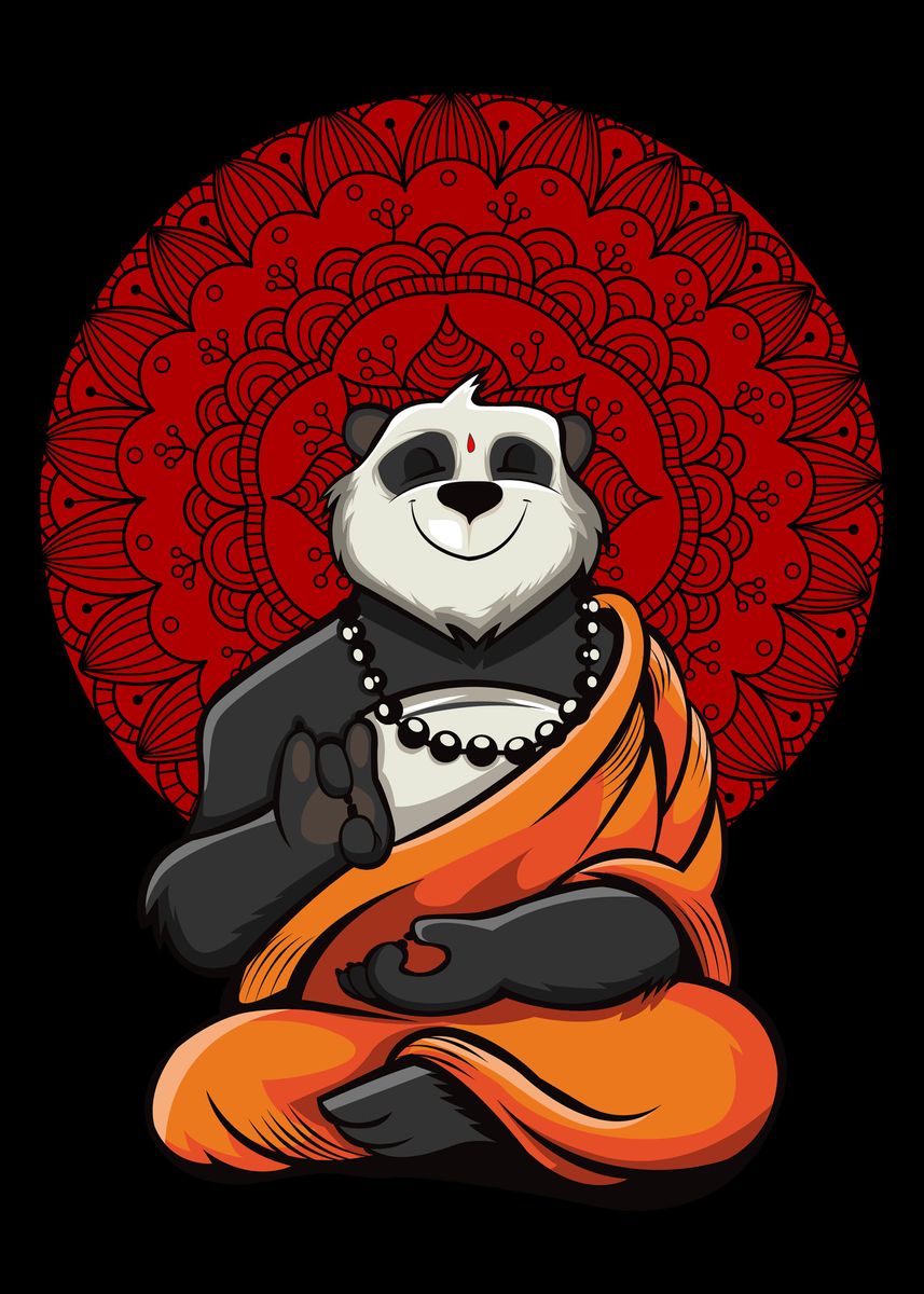 Panda practicing Yoga Art Print by panimagine